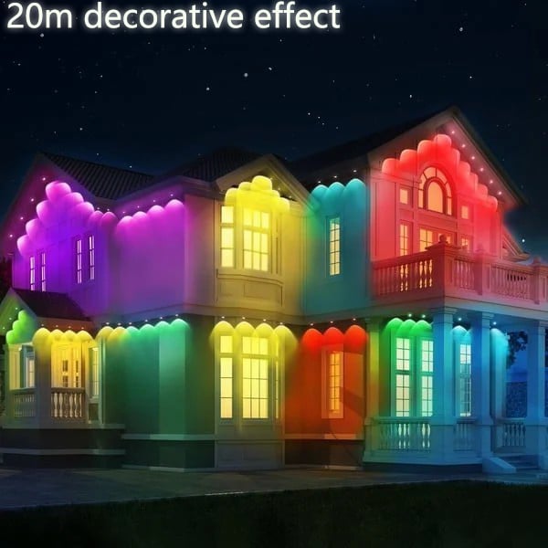 Tira de luces LED inteligente con Bluetooth y WiFi para exteriores, resistente al agua