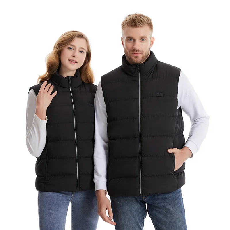Chaleco calefactable con controlador LED de dos toques y 15 zonas de calor (versión actualizada 2024) para hombre y mujer (con batería)