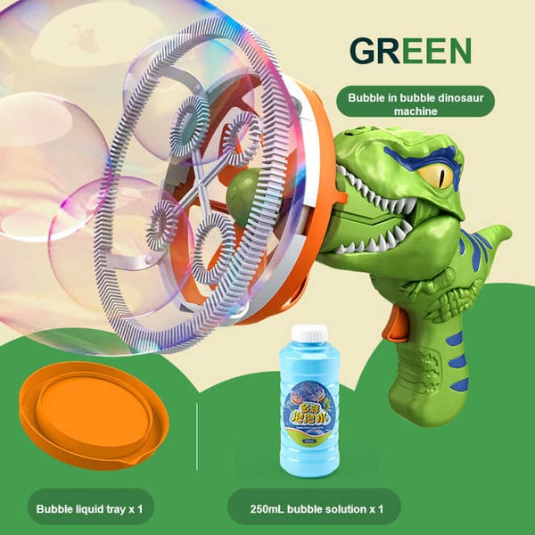 Máquina de burbujas eléctrica de dinosaurio