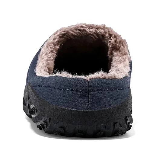 Zapatillas de hombre cálidas de felpa, zapatillas impermeables, zapatos de algodón