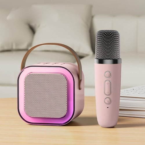 Mini máquina de karaoke para niños con micrófonos inalámbricos - ¡45% de descuento!