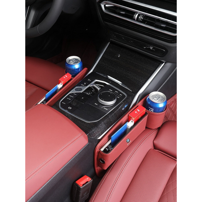 🔥HOT SALE 45% 💖Car Leather Cup Holder Gap Filler Oragnizer Bag [Universal Fitment]