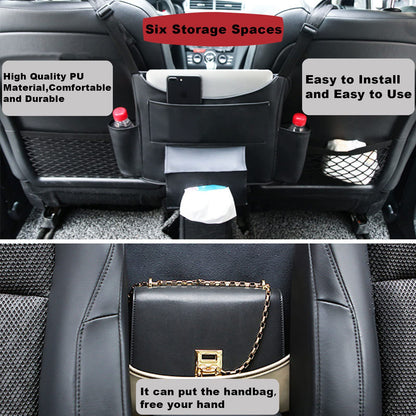 NUEVO MODELO - OFERTA CALIENTE 45%🔥Bolsillo de almacenamiento para auto, organizador de bolsa de almacenamiento para colgar en el medio del asiento del auto