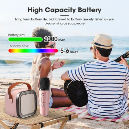 Mini máquina de karaoke para niños con micrófonos inalámbricos - ¡45% de descuento!