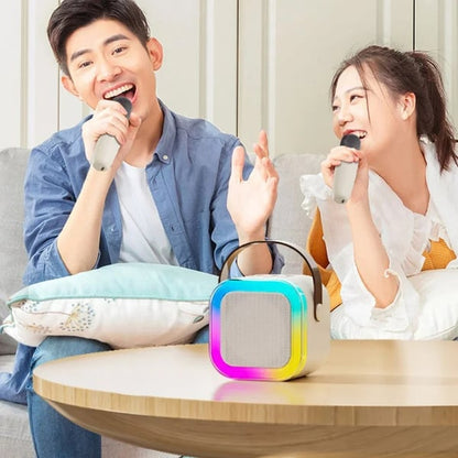 Mini máquina de karaoke para niños con micrófonos inalámbricos - ¡45% de descuento!