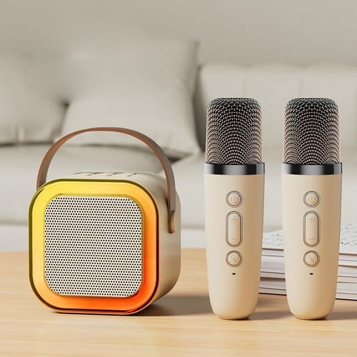 Mini máquina de karaoke para niños con micrófonos inalámbricos - ¡45% de descuento!
