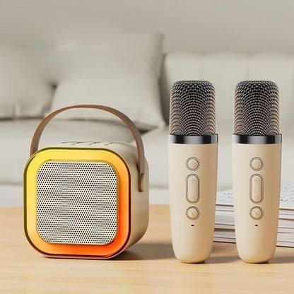 Mini máquina de karaoke para niños con micrófonos inalámbricos - ¡45% de descuento!