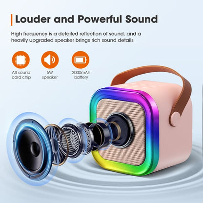 Mini máquina de karaoke para niños con micrófonos inalámbricos - ¡45% de descuento!
