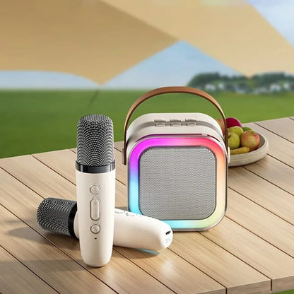 Mini máquina de karaoke para niños con micrófonos inalámbricos - ¡45% de descuento!