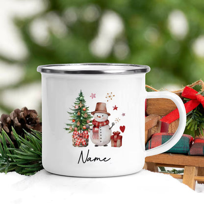 Taza navideña personalizada con diseño de ciervo, oso de Papá Noel y nombre, taza de café navideña, decoración para fiestas navideñas, regalo para niños, tazas de chocolate caliente 