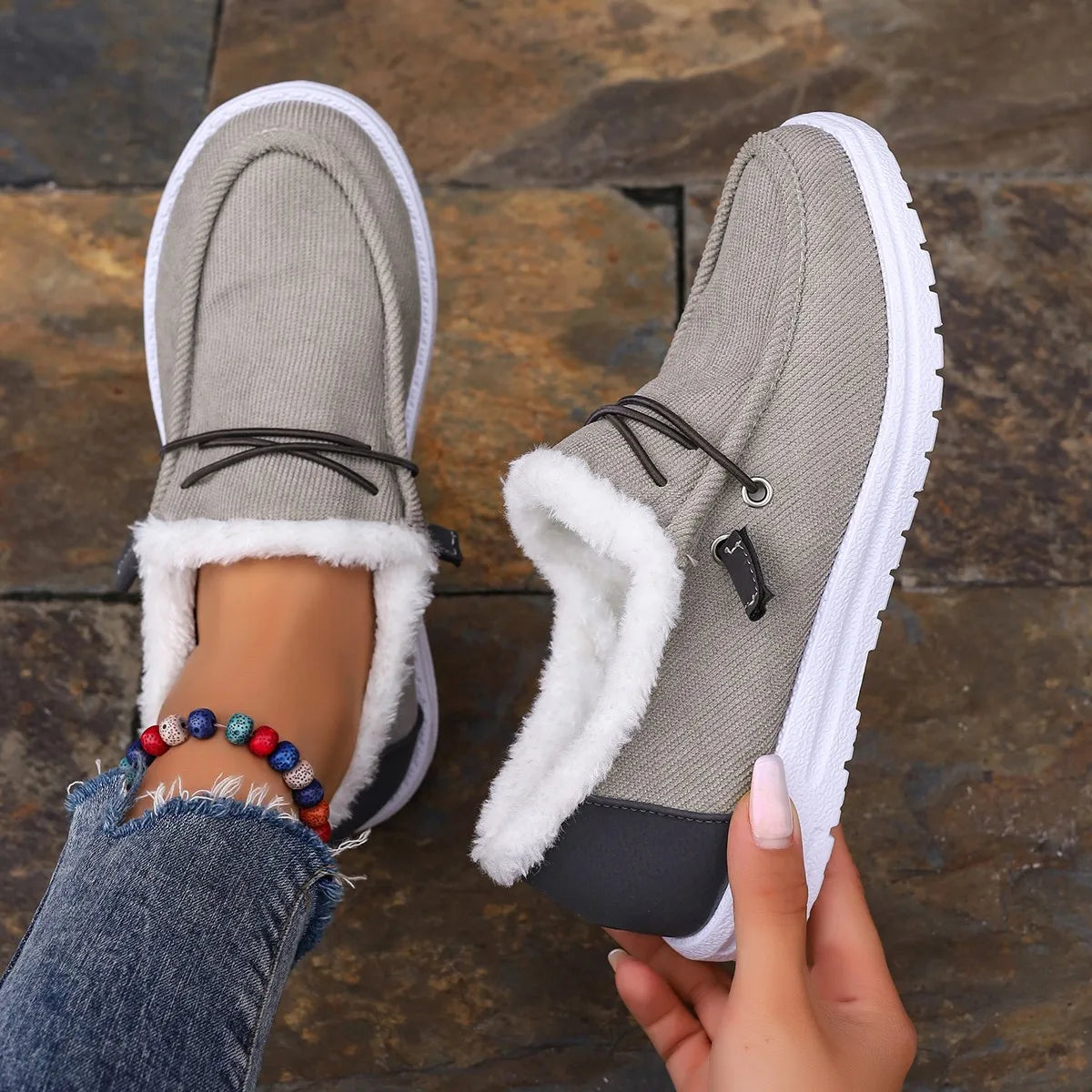 Fall Comfort Sale 50% Off❤️ CozyStep™ Women’s Orthopedic Fur-Lined Slip-On Shoes