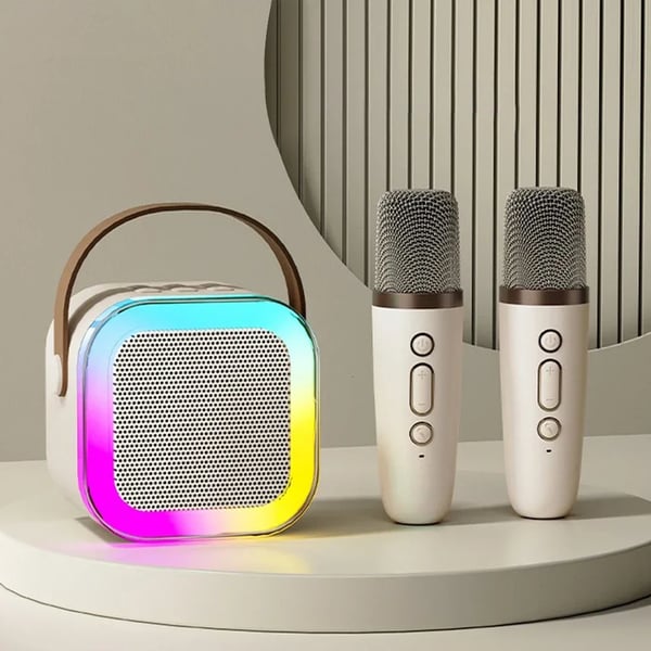 Mini máquina de karaoke para niños con micrófonos inalámbricos - ¡45% de descuento!