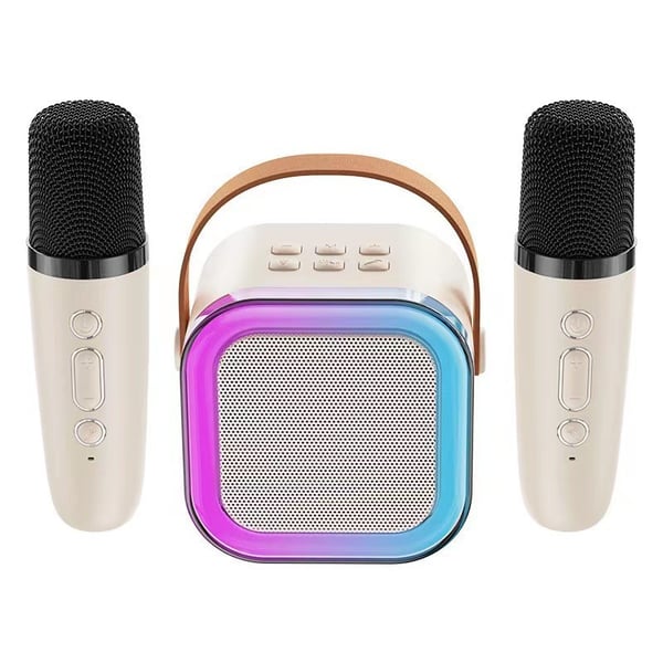 Mini máquina de karaoke para niños con micrófonos inalámbricos - ¡45% de descuento!