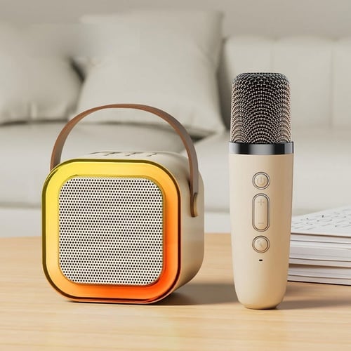 Mini máquina de karaoke para niños con micrófonos inalámbricos - ¡45% de descuento!