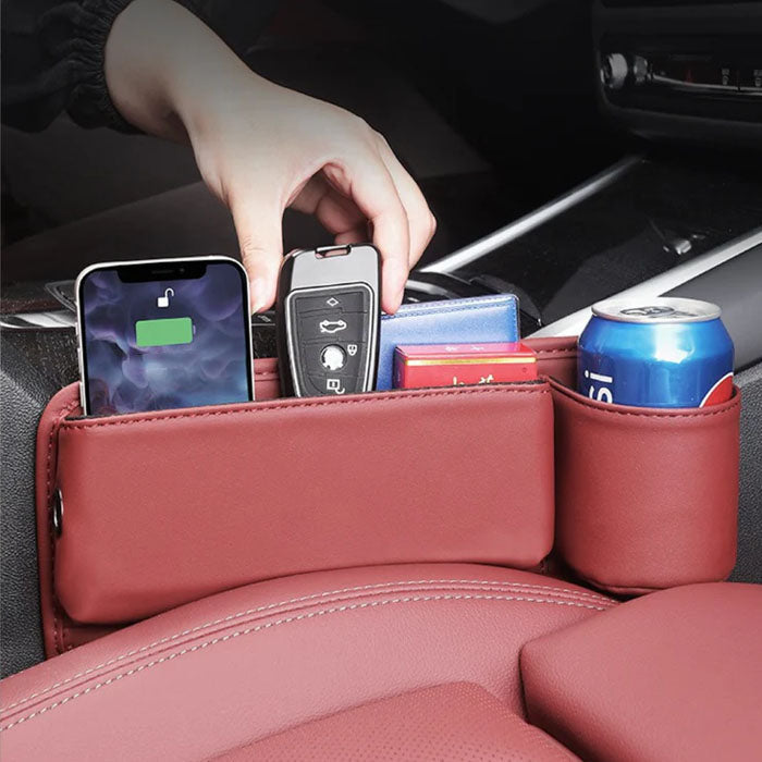 🔥HOT SALE 45% 💖Car Leather Cup Holder Gap Filler Oragnizer Bag [Universal Fitment]